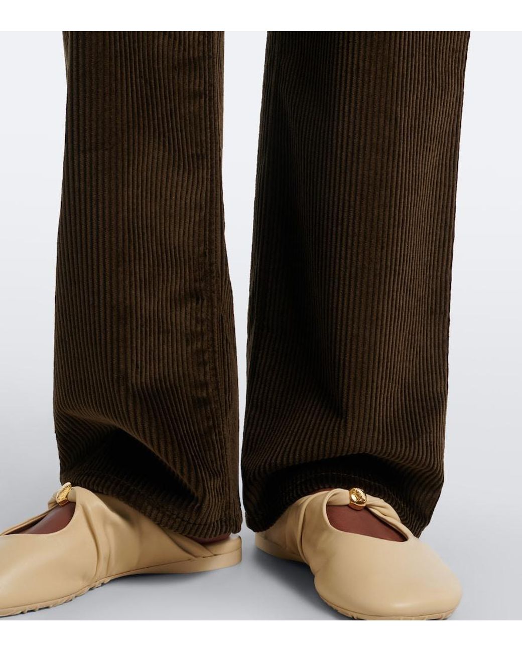 Loewe Brown Cotton Corduroy Straight Pants