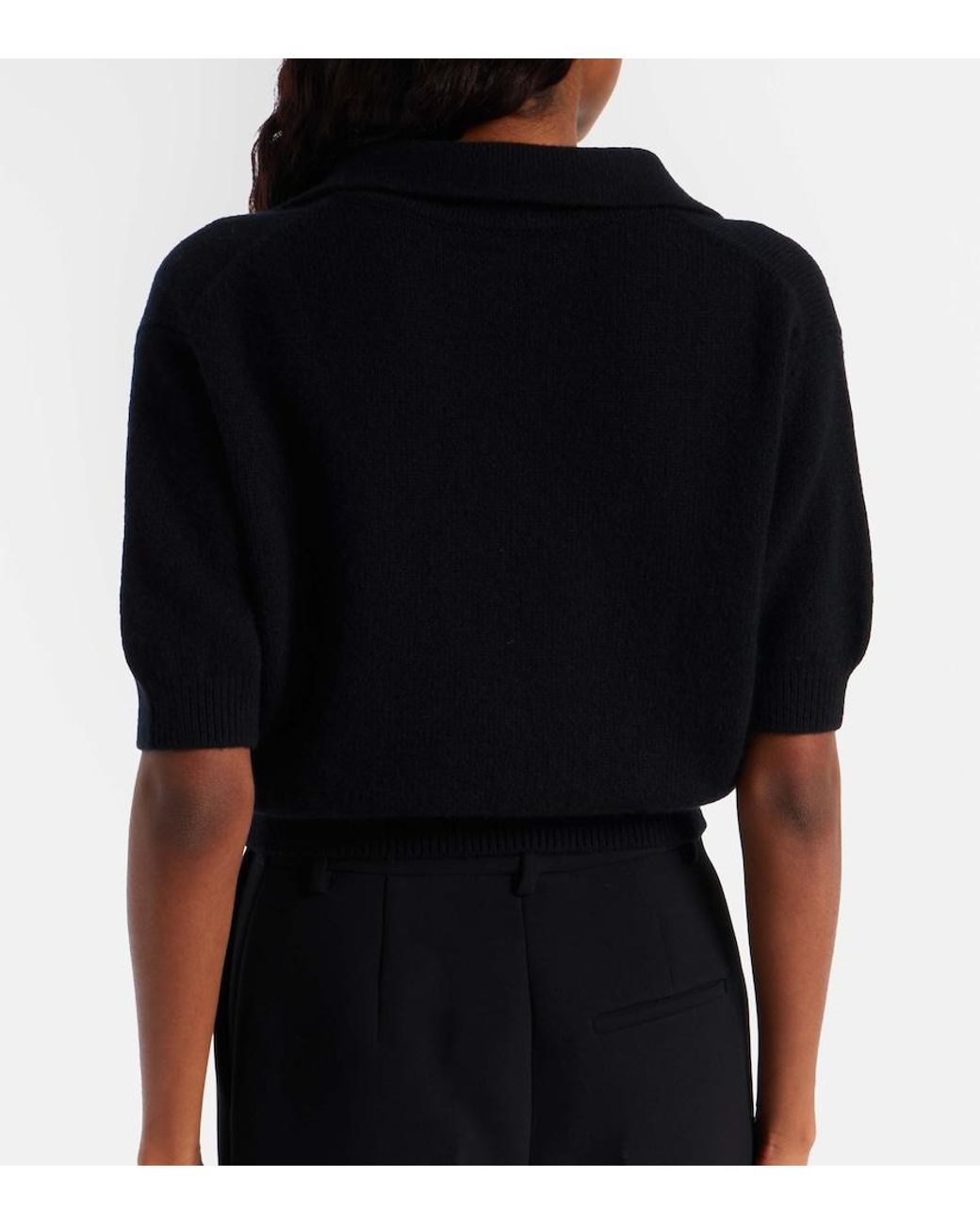 Khaite Black Leni Wool And Cashmere Top