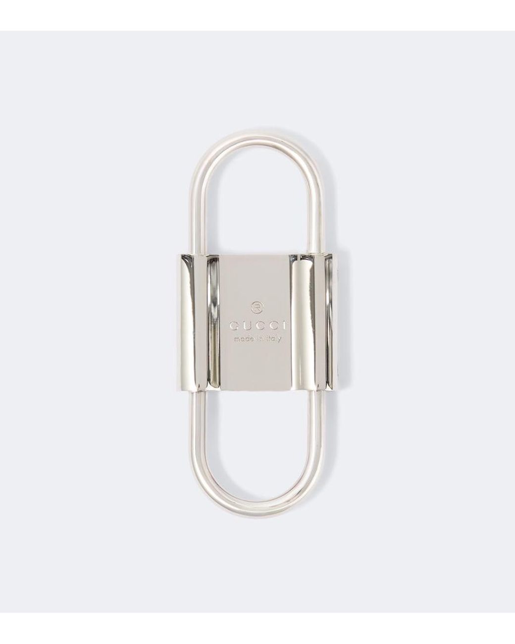 Gucci White Padlock Key Ring for men