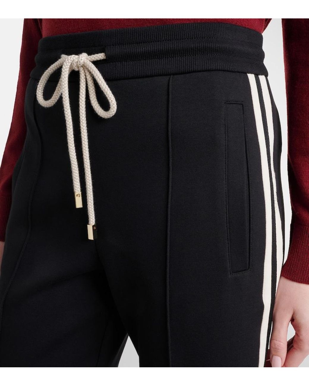 Max Mara Black Vento Cotton-Blend Jersey Sweatpants