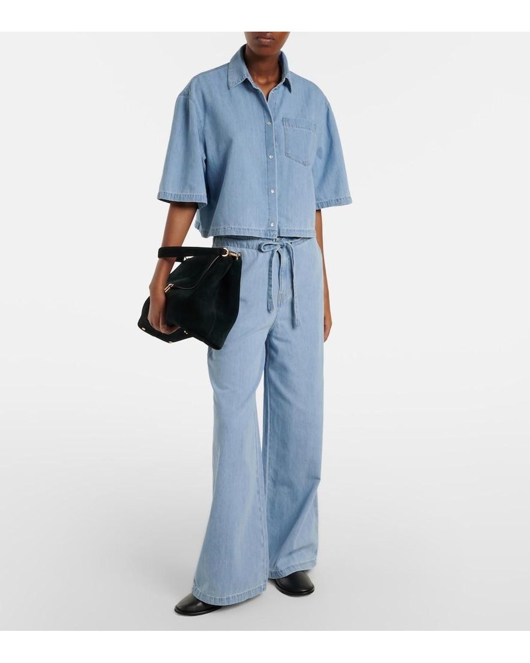 AG Jeans Blue Cali Wide-Leg Jeans