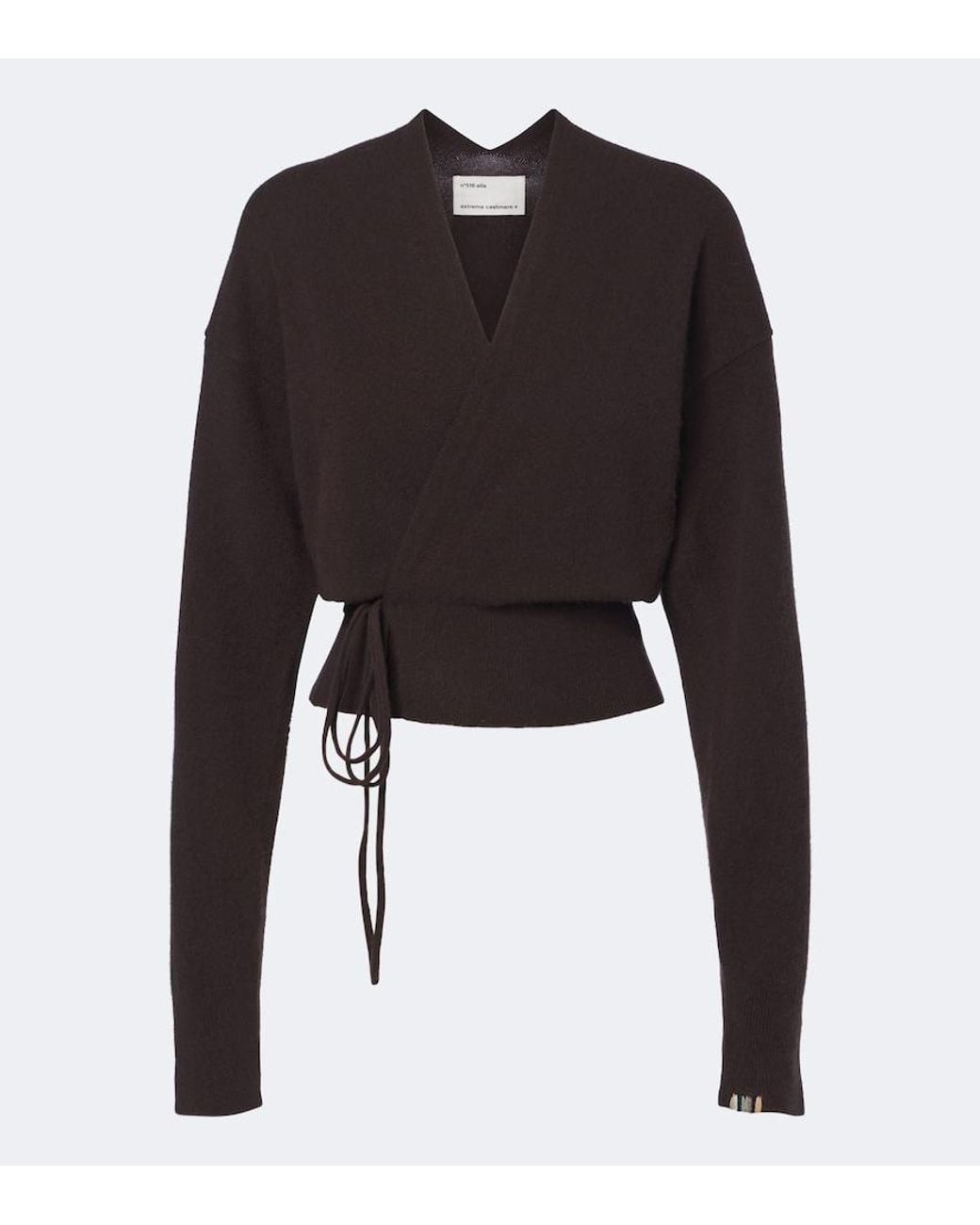 Extreme Cashmere Black N°516 Ella Cashmere-Blend Wrap Cardigan