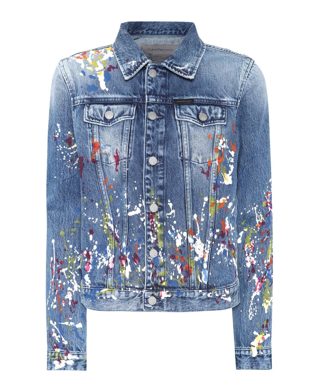Giacca di jeans con pittura di Calvin Klein in Blu | Lyst