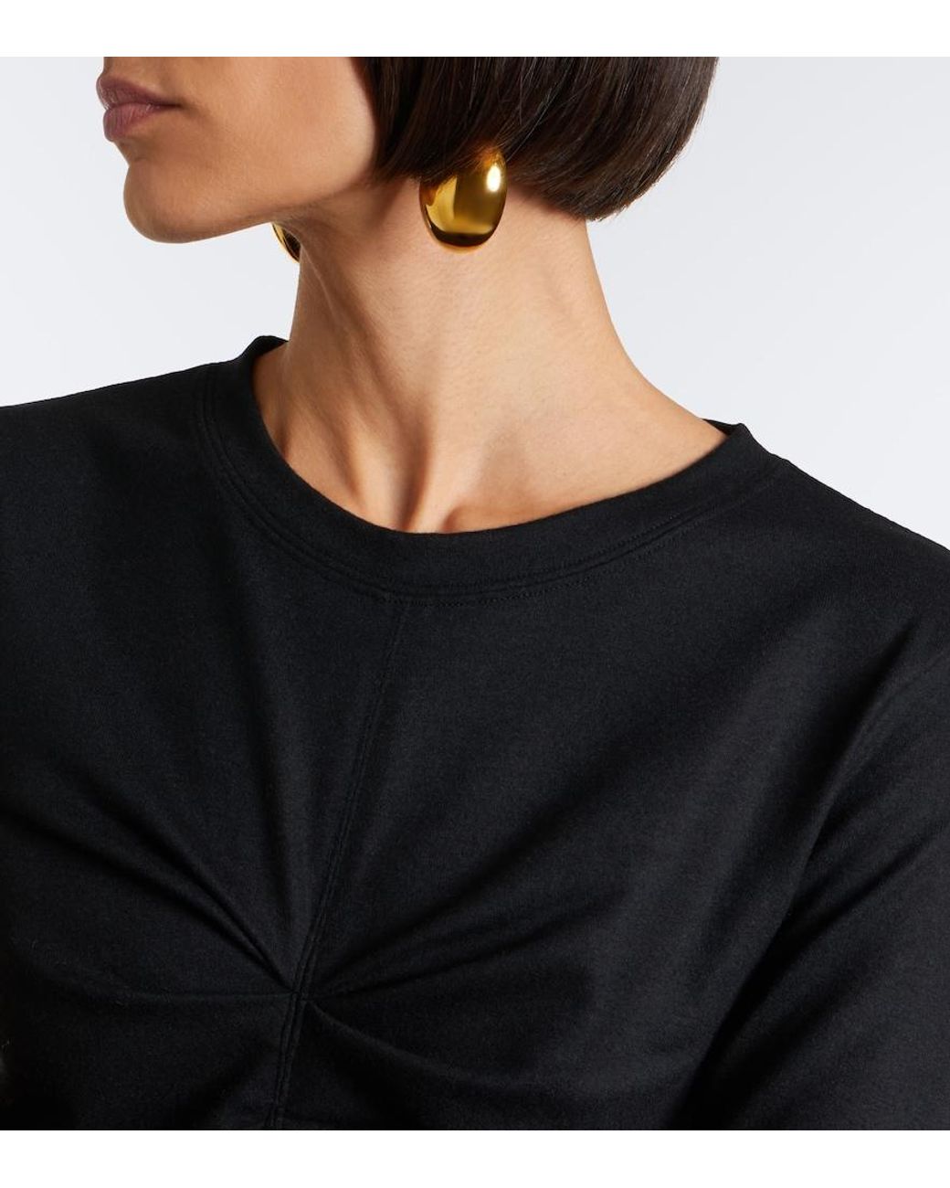 Isabel Marant Black Delesa Ruched Jersey Top