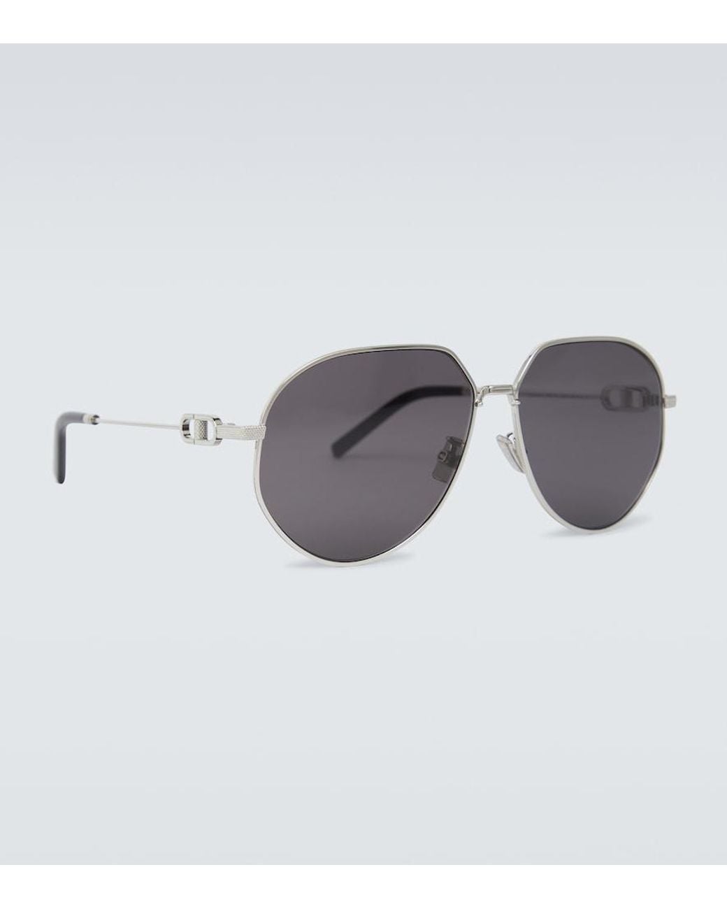 Dior Black Cd Link A1U Round-Frame-Tone Sunglasses for men
