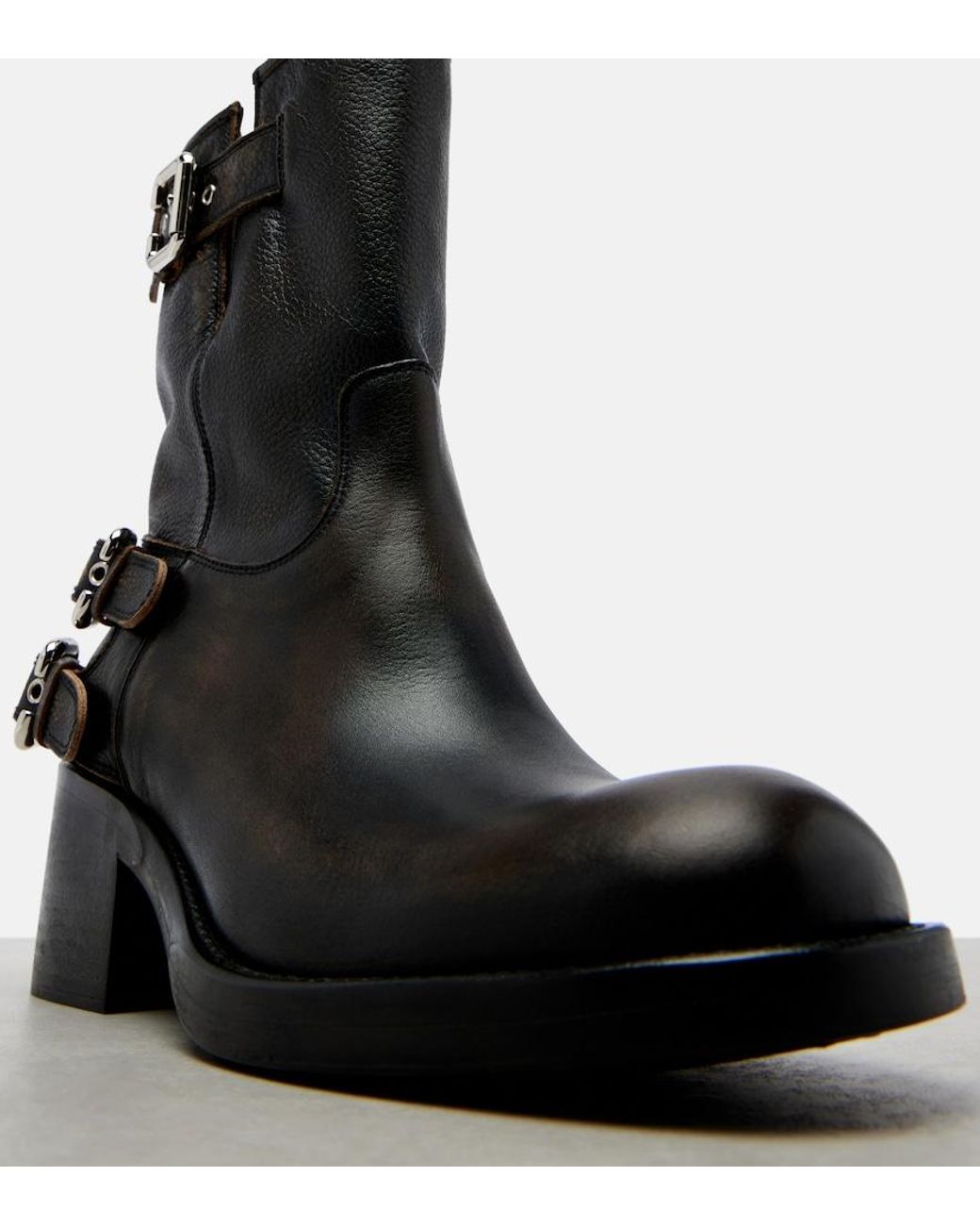 Chloé Black Dakota 60 Leather Biker Boots