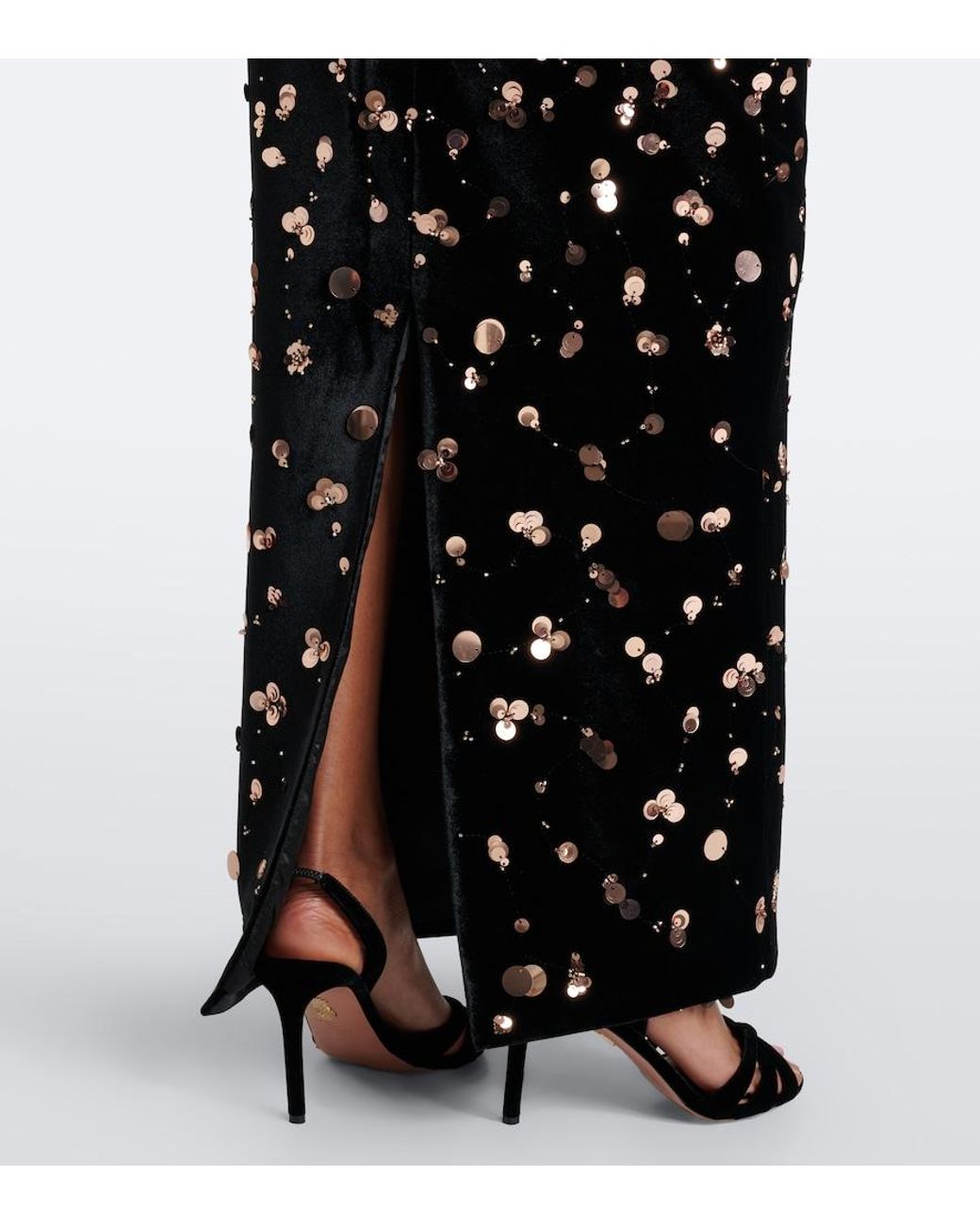 The New Arrivals Ilkyaz Ozel Black Nara Sequined Cocktail Dress