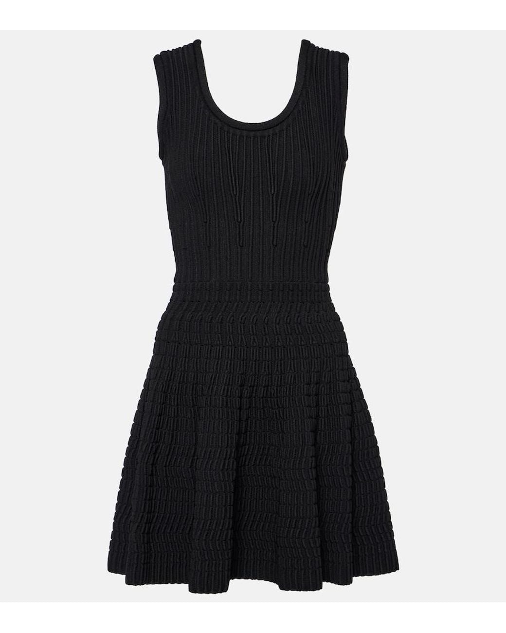 Alaïa Black Pointelle Minidress