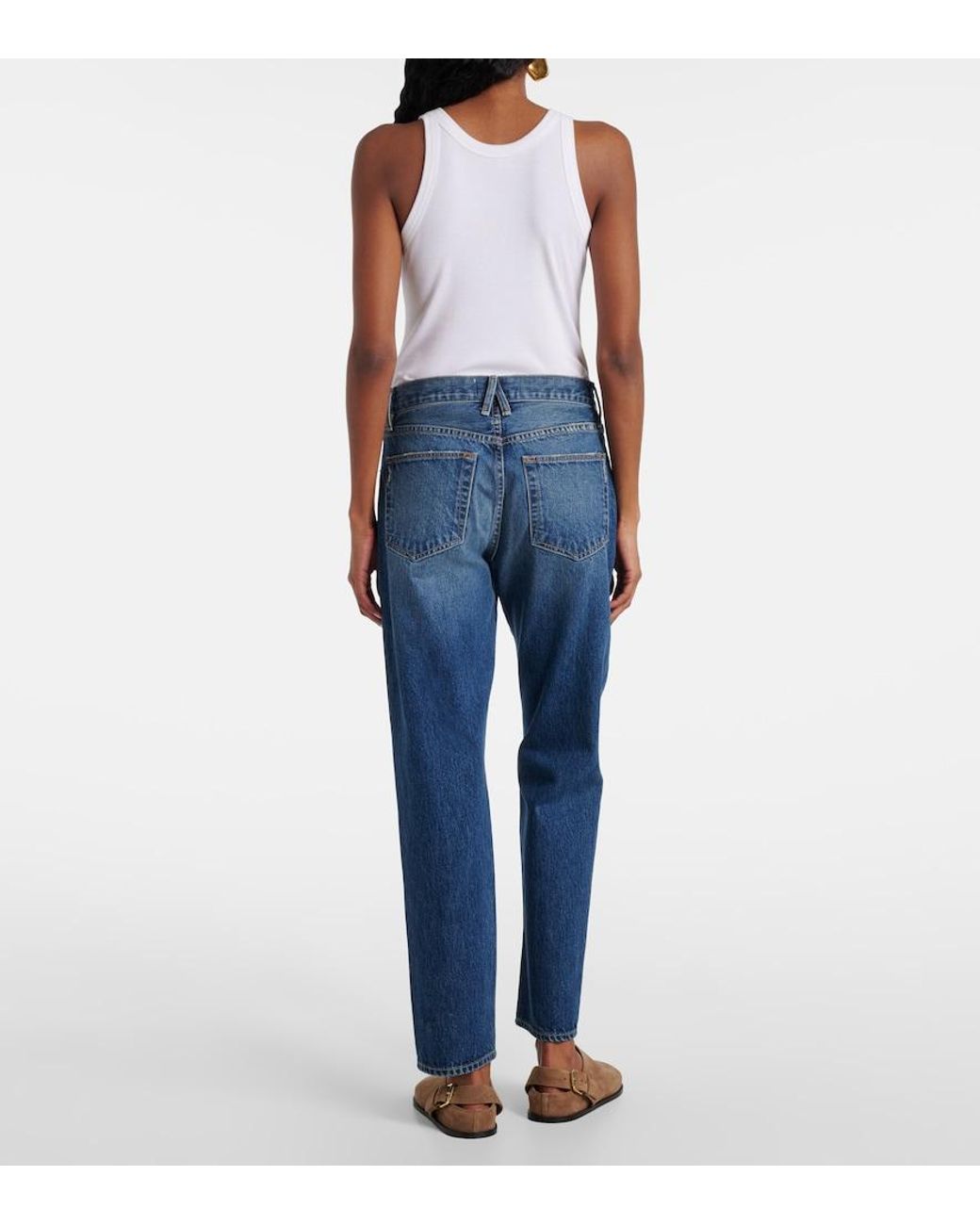SLVRLAKE Denim Blue Amber Mid-Rise Slim Jeans