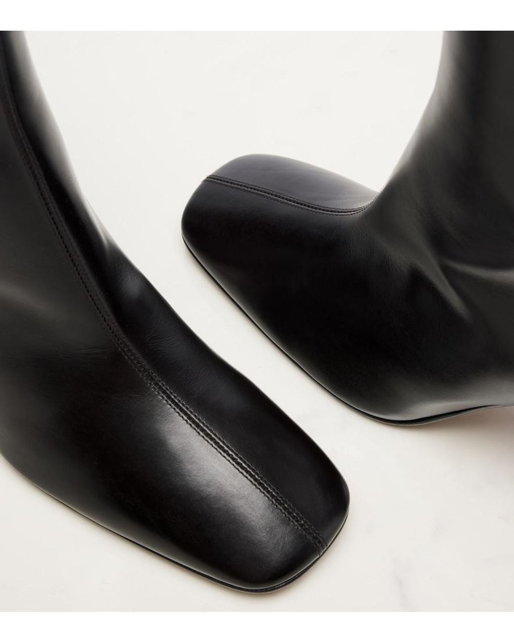 The Row Black Cindy Leather Ankle Boots