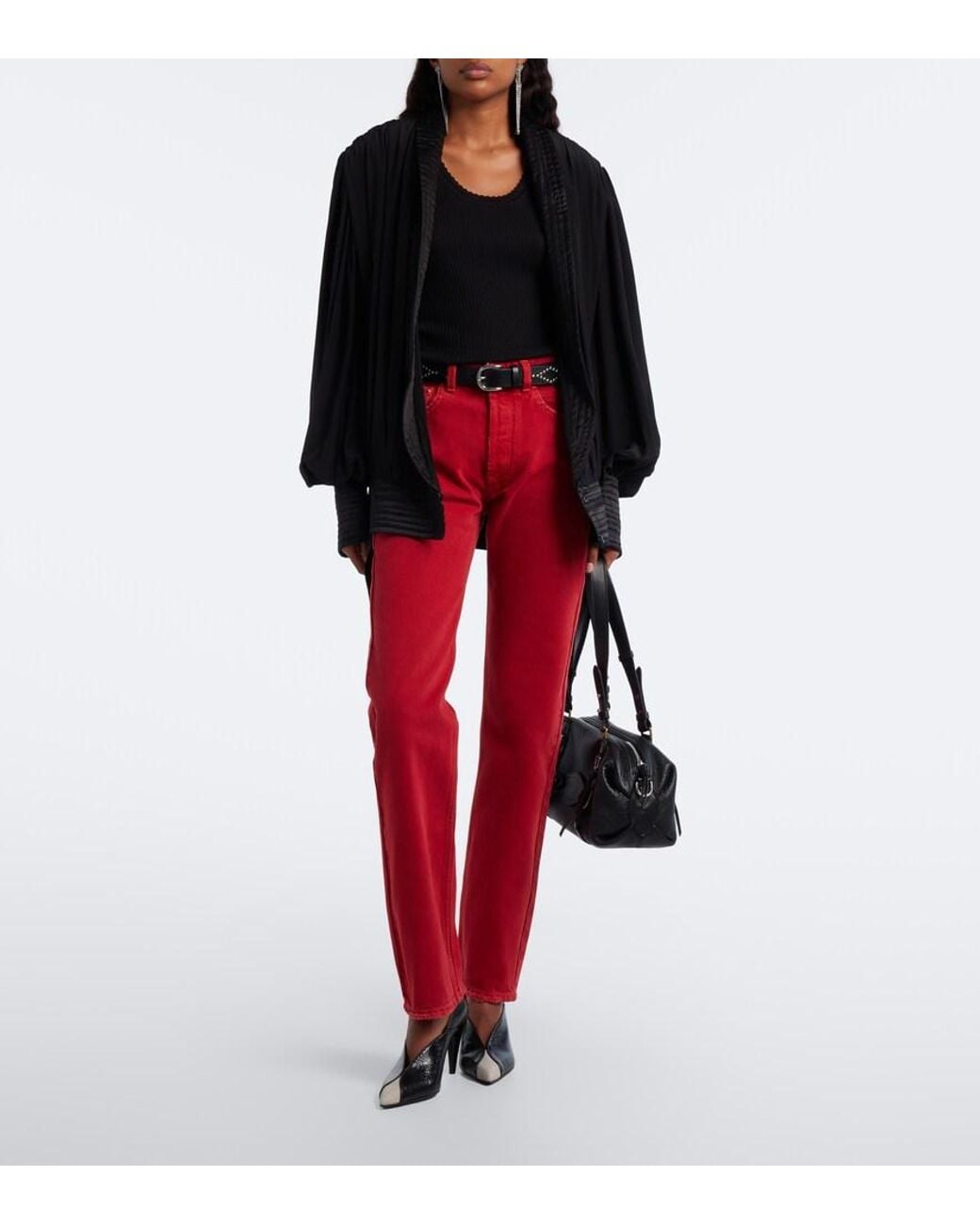 Isabel Marant Black Luza Snake-Effect Leather Pumps