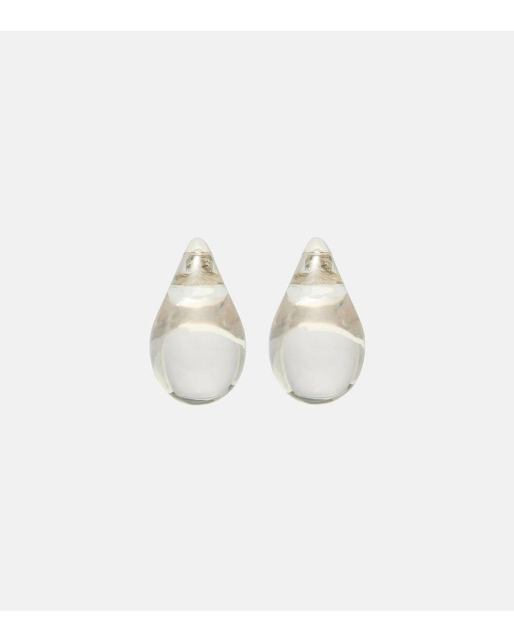 Bottega Veneta White Drop Sterling Earrings