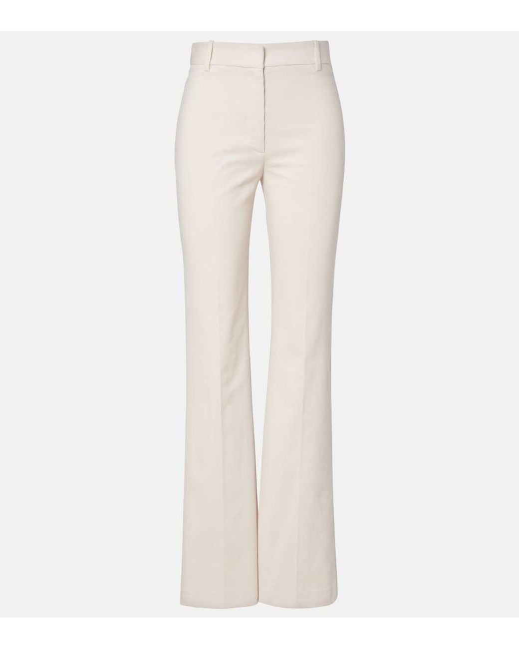 Nili Lotan White Corette Cotton Corduroy Straight Pants