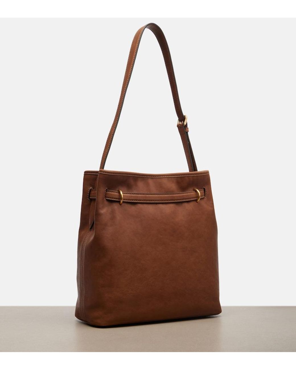 Miu Miu Brown Aventure Leather Bucket Bag