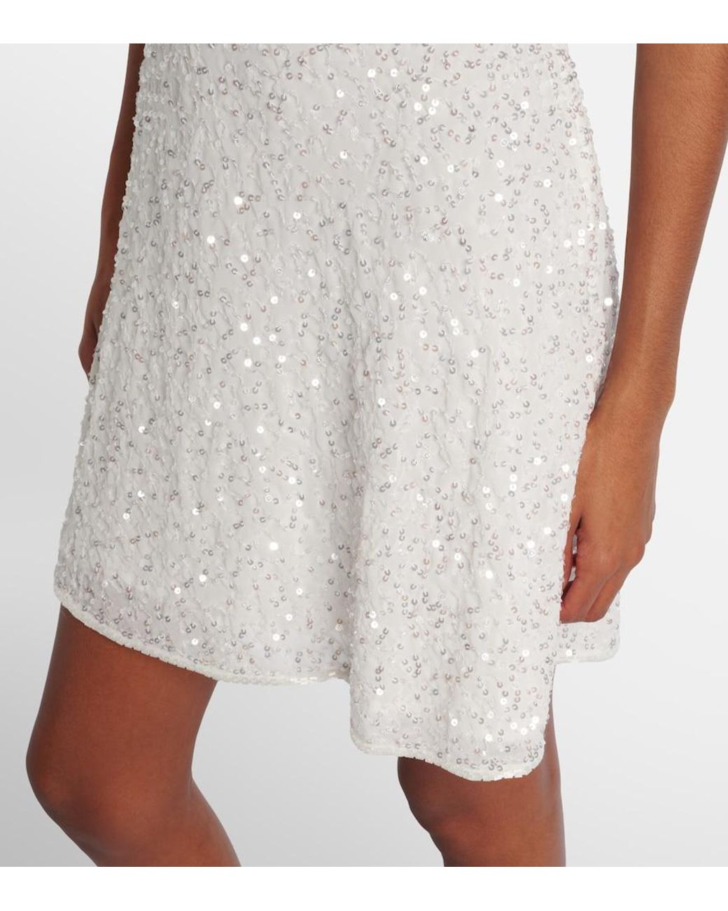 Rixo White Ronan Sequined Minidress