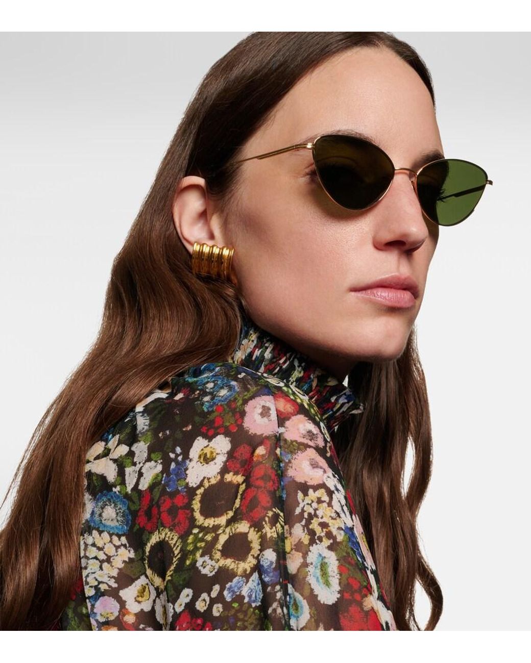 Khaite Green X Oliver Peoples 1998C Cat-Eye Sunglasses