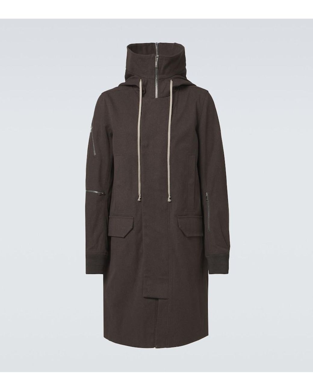 Rick Owens Brown Oversized Cotton Coat for men