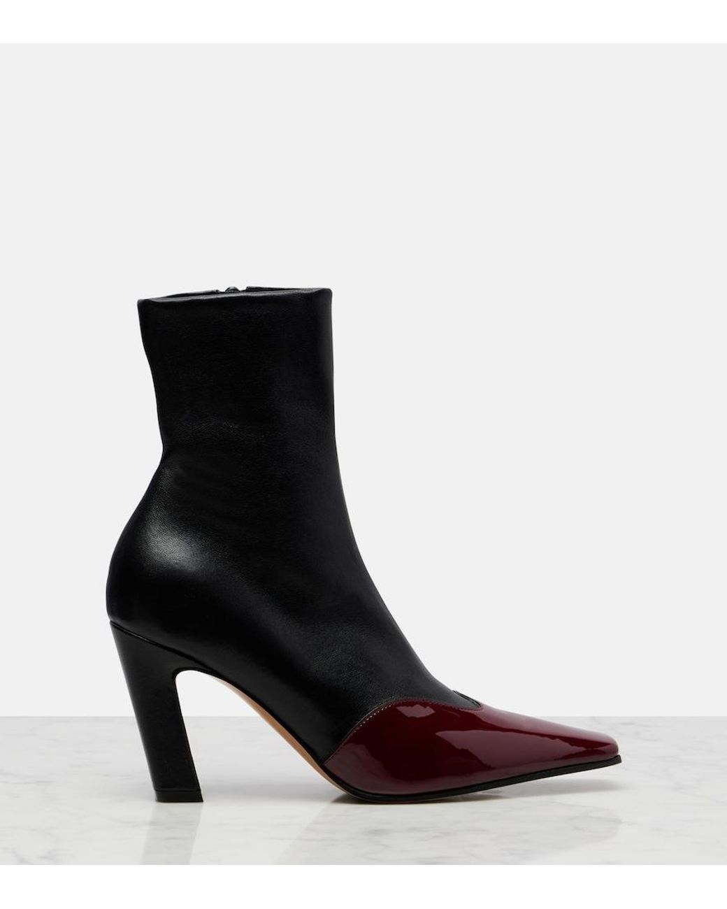 Khaite Purple Nevada 85 Leather Ankle Boots