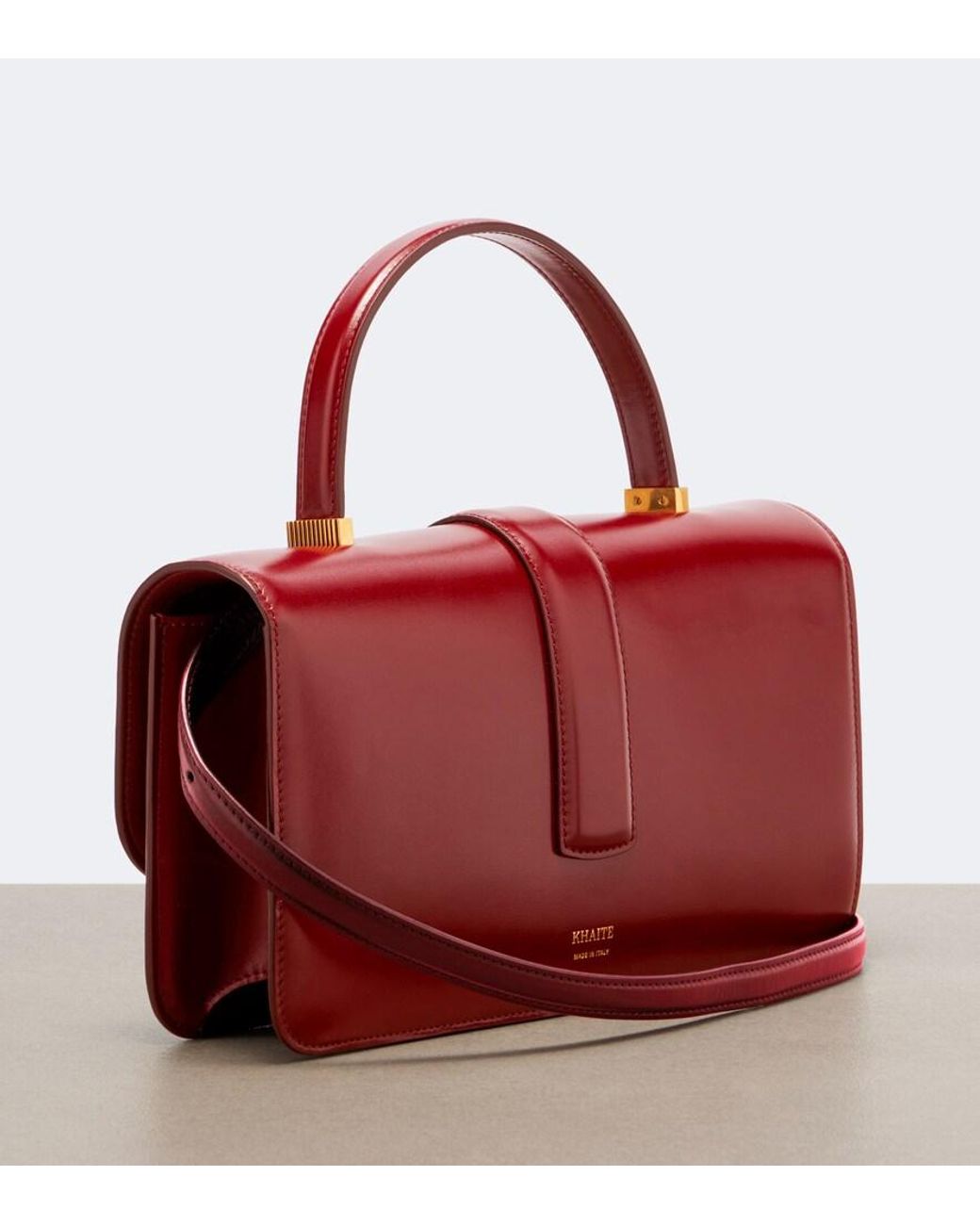 Khaite Purple Blake Medium Leather Top-Handle Bag
