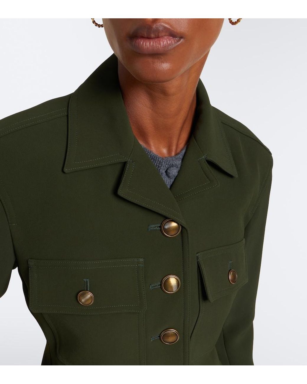 Veronica Beard Green Molyneux Crepe Jacket