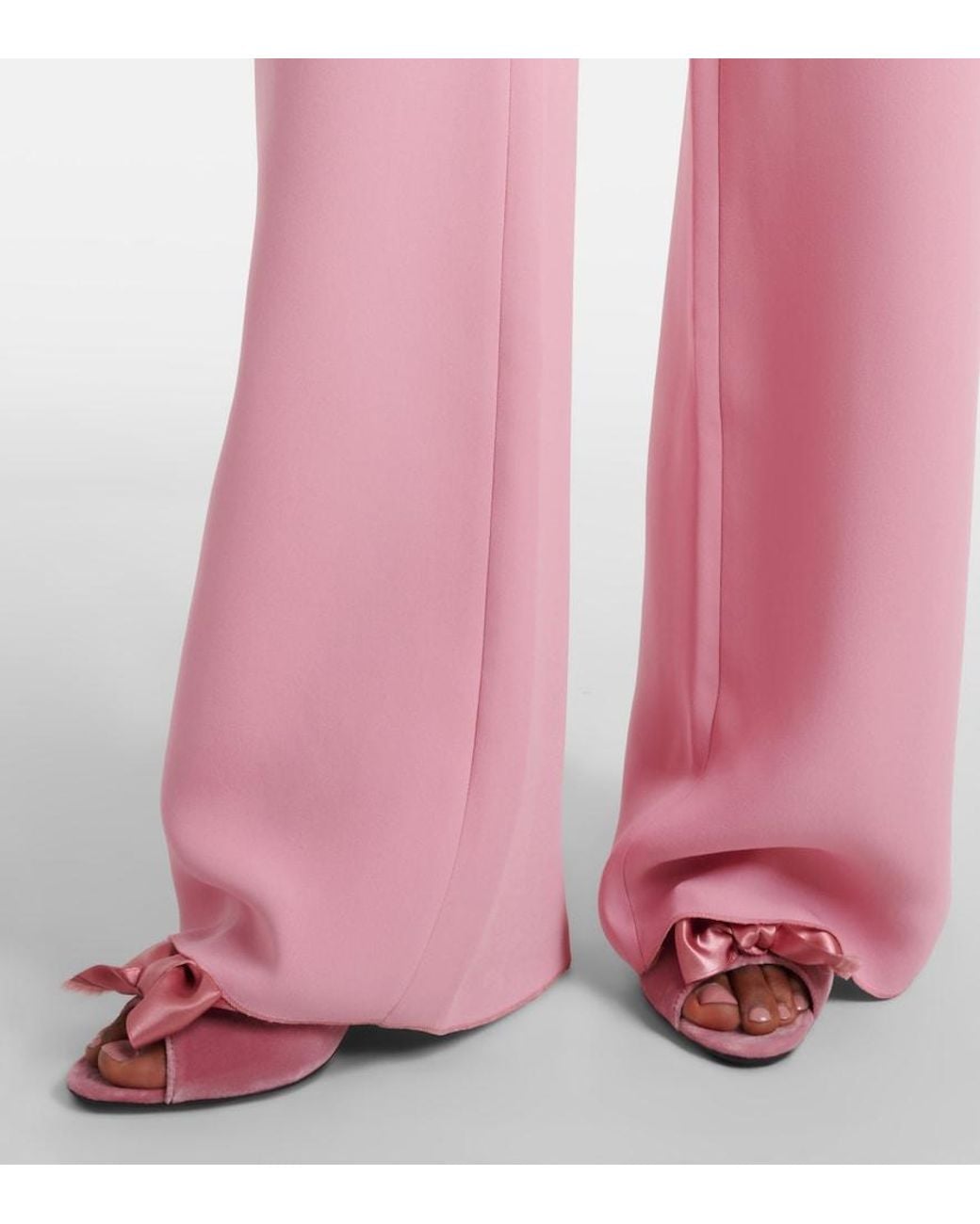 Valentino Garavani Pink Silk Wide-Leg Pants