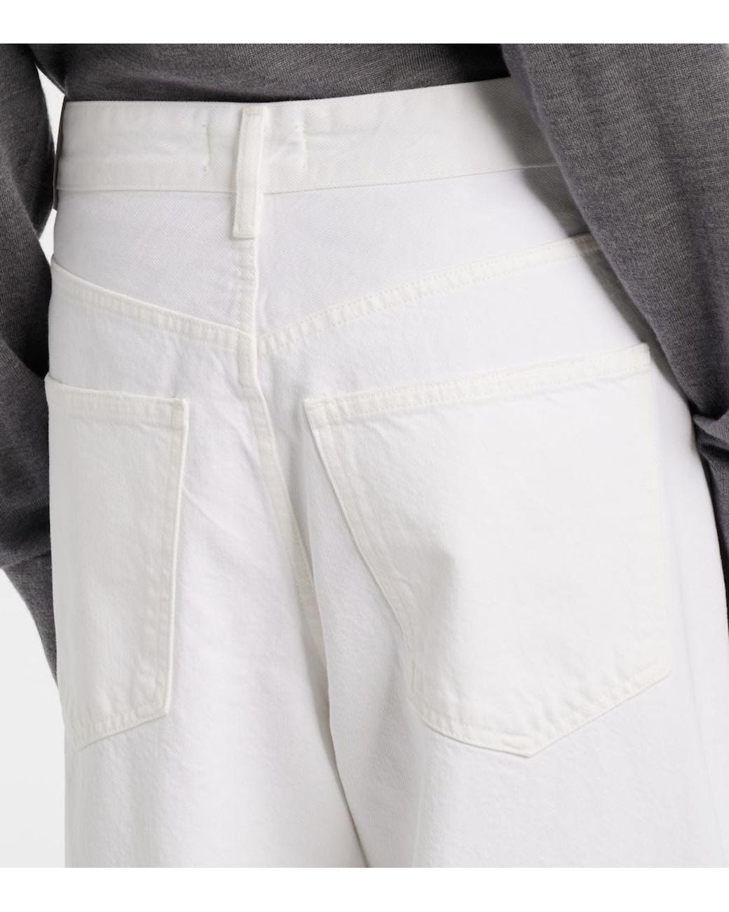 Agolde White Vana Fold Wide-Leg Jeans