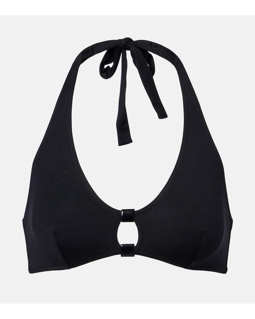 Eres Black Float Halterneck Bikini Top