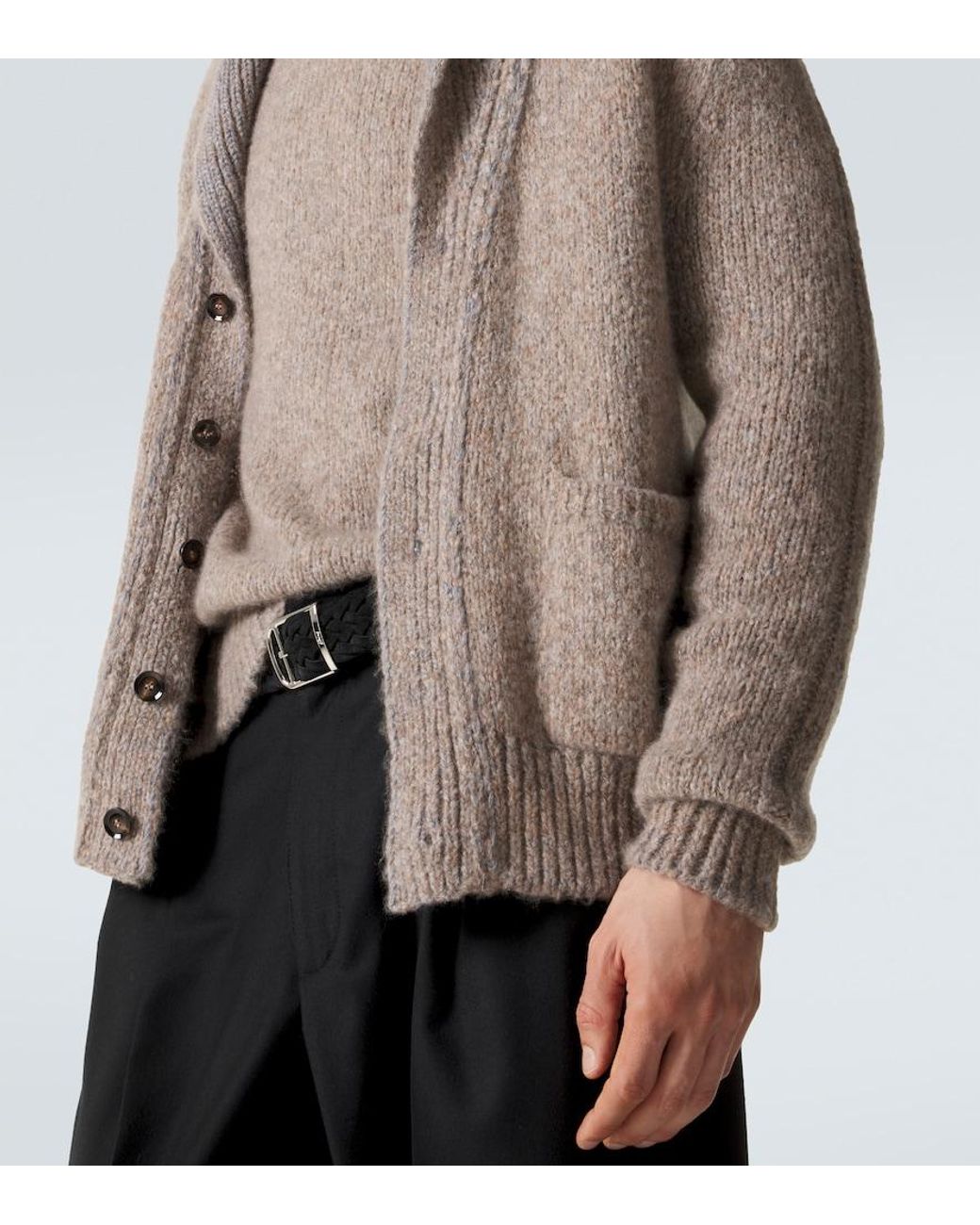 Brioni Gray Cashmere And Silk Cardigan for men
