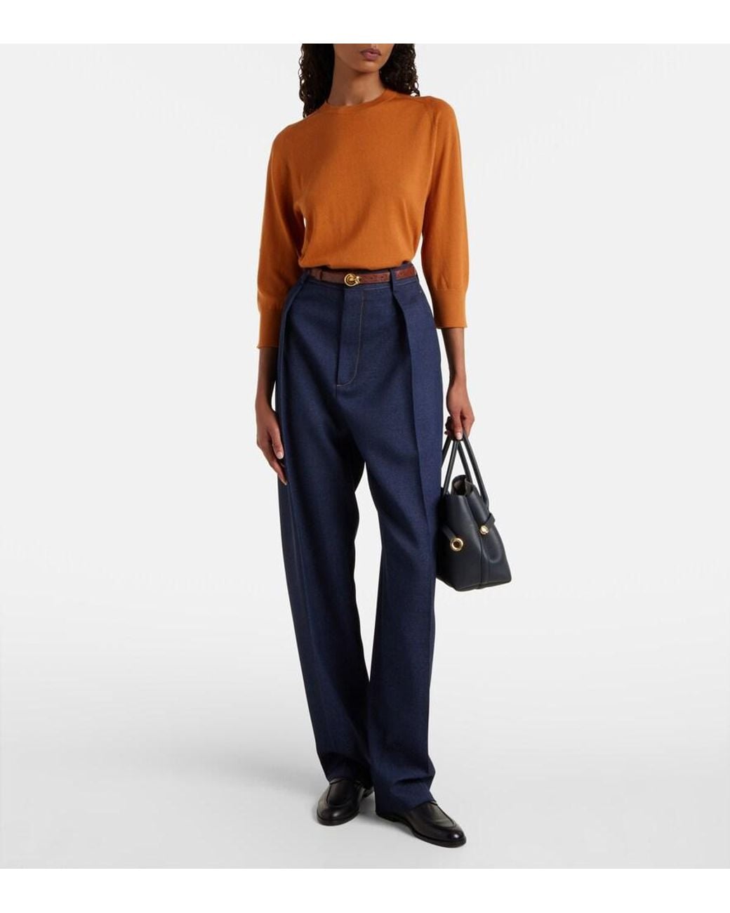 Loro Piana Orange Piuma Cashmere Sweater
