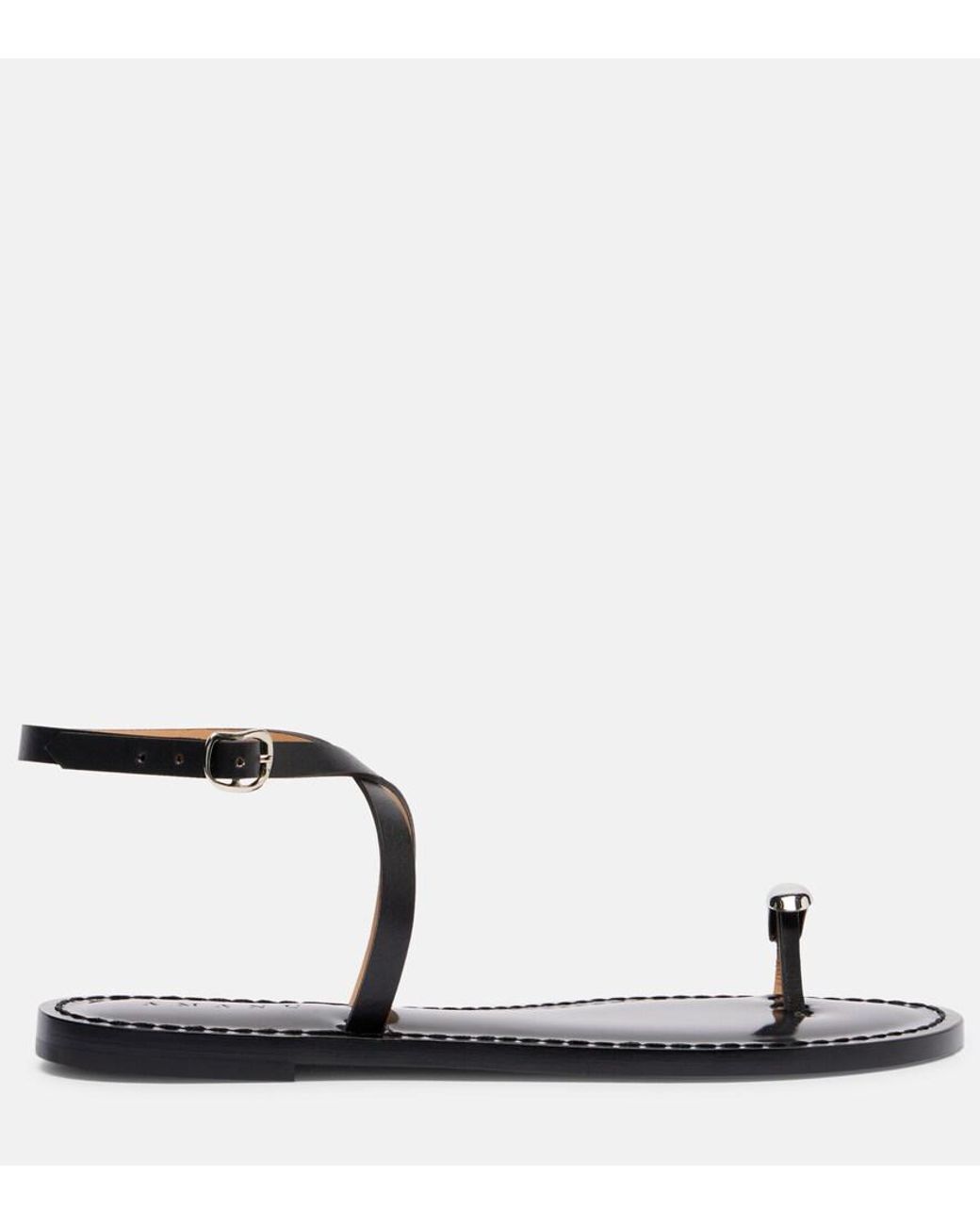 Amanu Black Kigali Embellished Leather Sandals