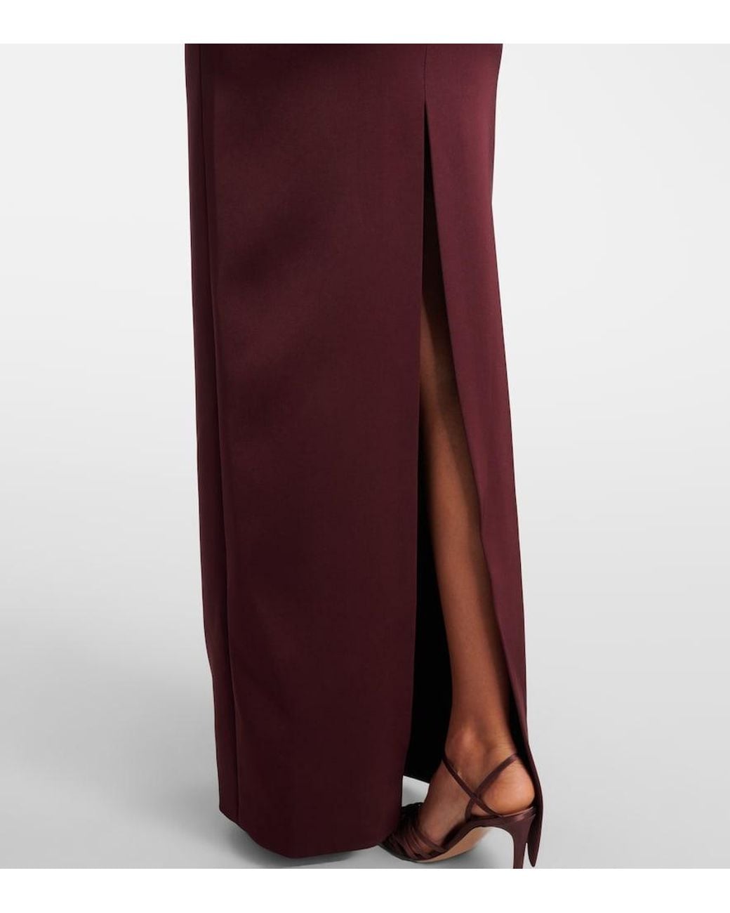 David Koma Purple Asymmetric Satin Gown
