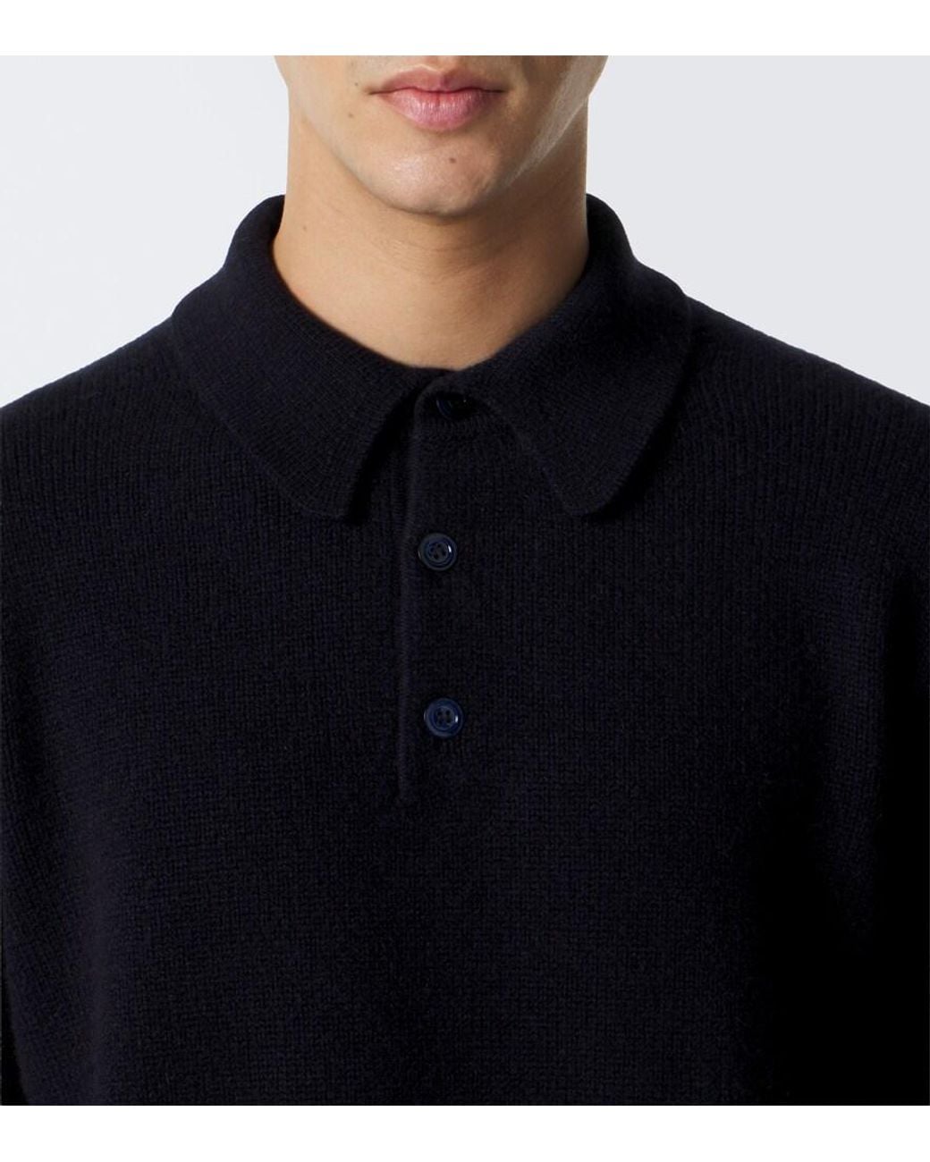 Saman Amel Blue Sander Cashmere Polo Sweater for men
