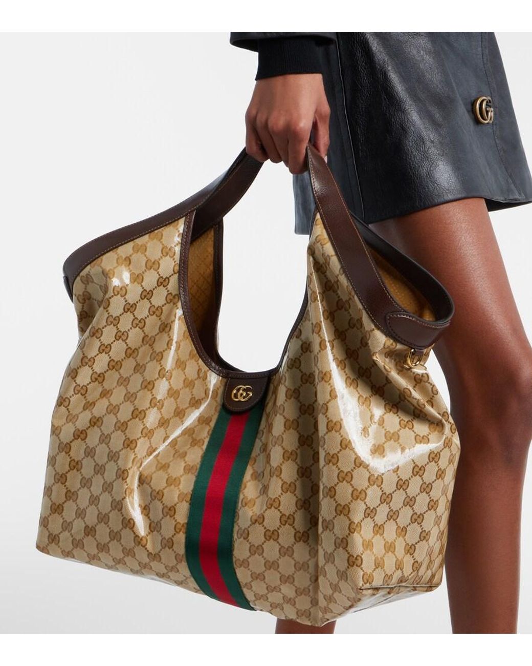 Gucci Brown Giglio Gg Large Tote Bag