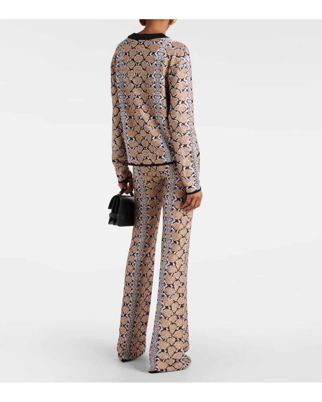 Balmain Multicolor Snake-Effect Jacquard Sweater