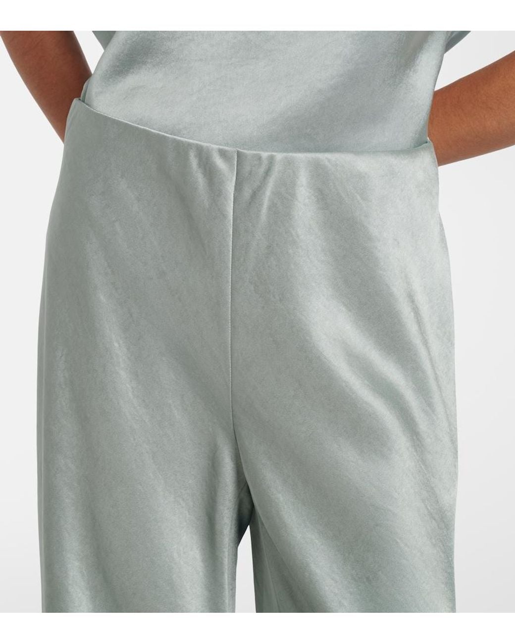 Vince Green Satin Wide-Leg Pants