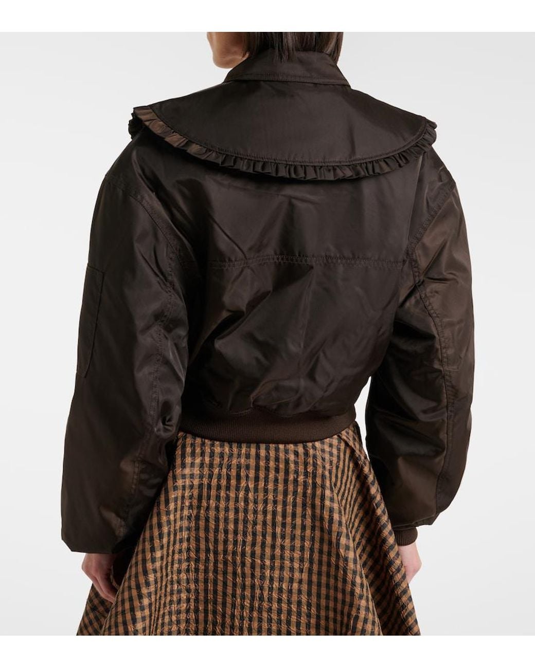 Ganni Brown Duchess Bomber Jacket