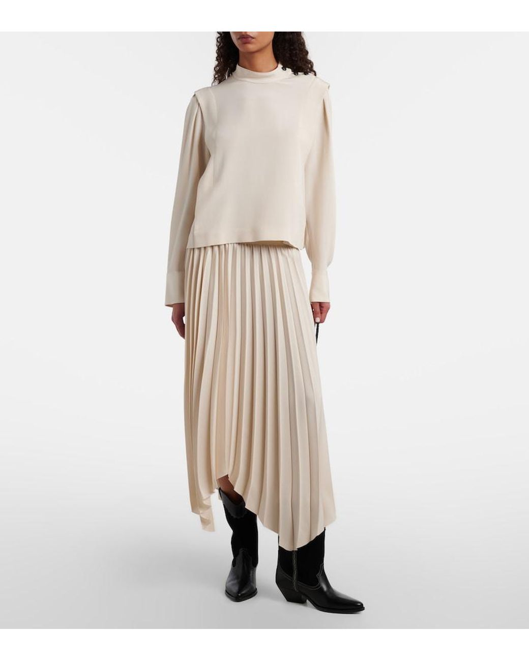 Isabel Marant White Felissa Crepe Blouse