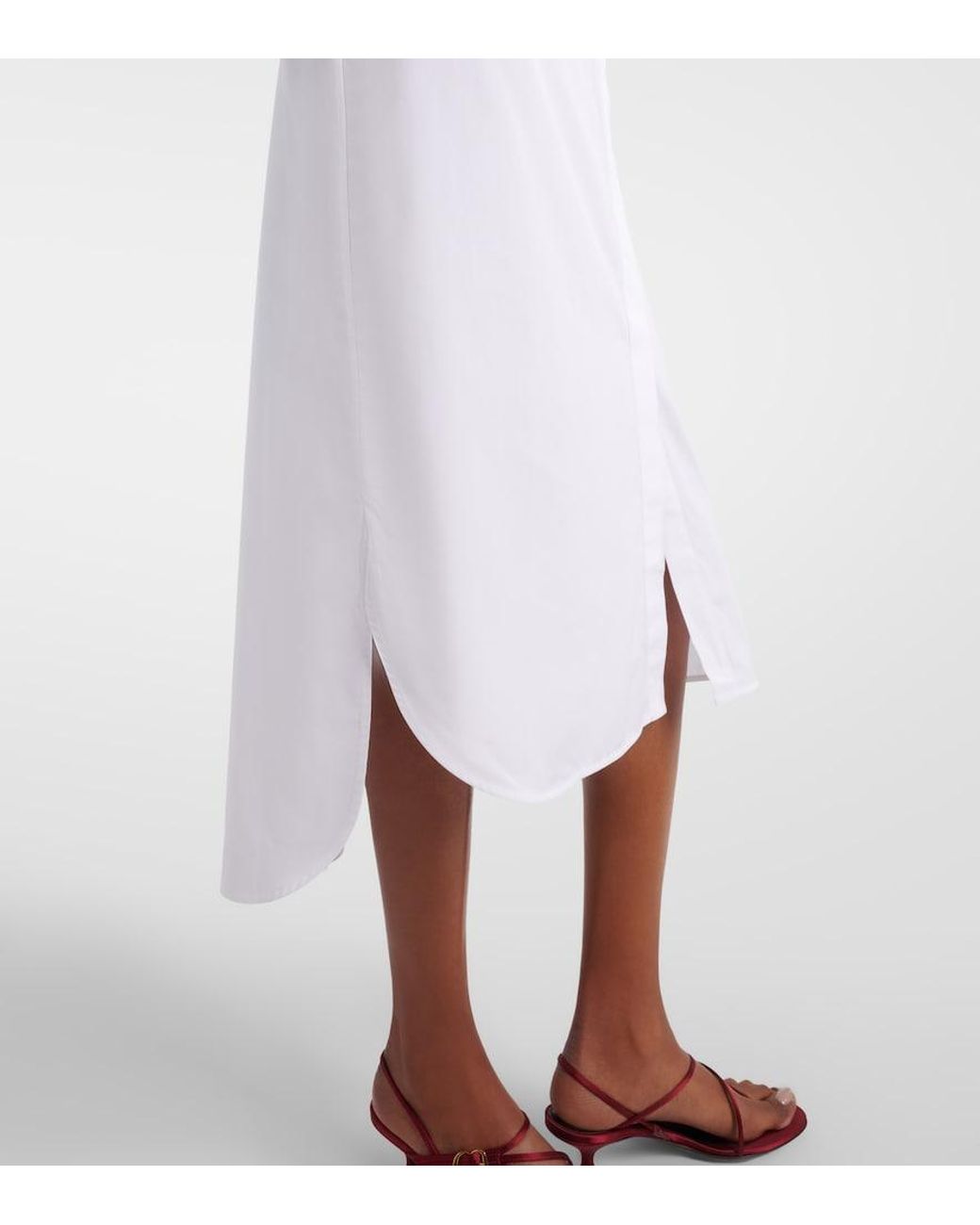 Erdem White Embroidered Cotton Poplin Shirt Dress