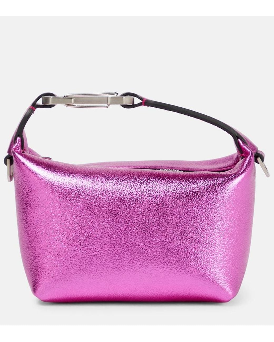 Eera Purple Moonbag Metallic Leather Clutch