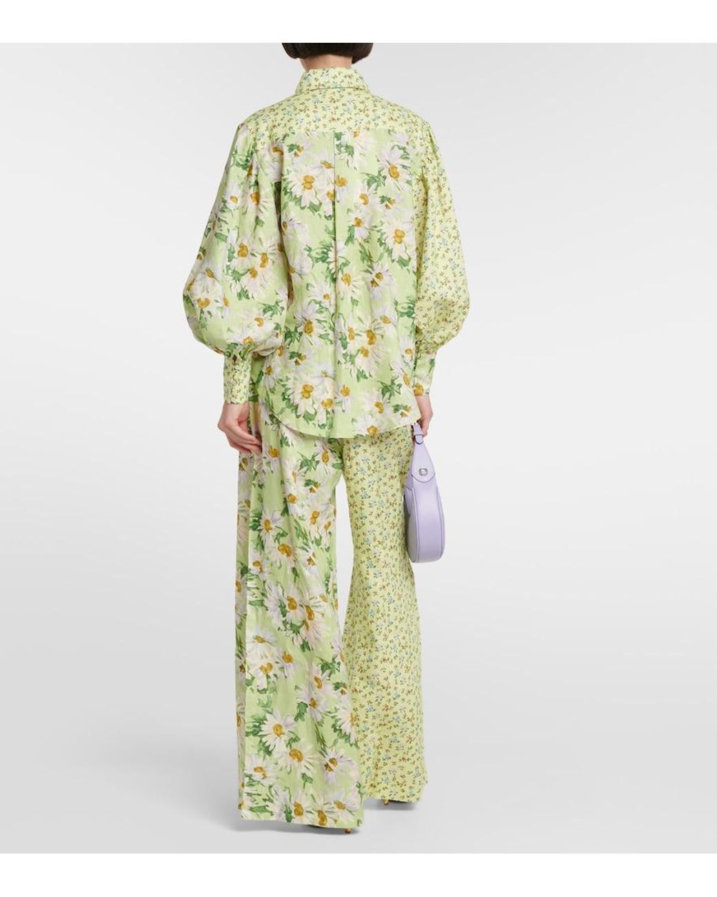 ALÉMAIS Green Astra Floral Linen Shirt