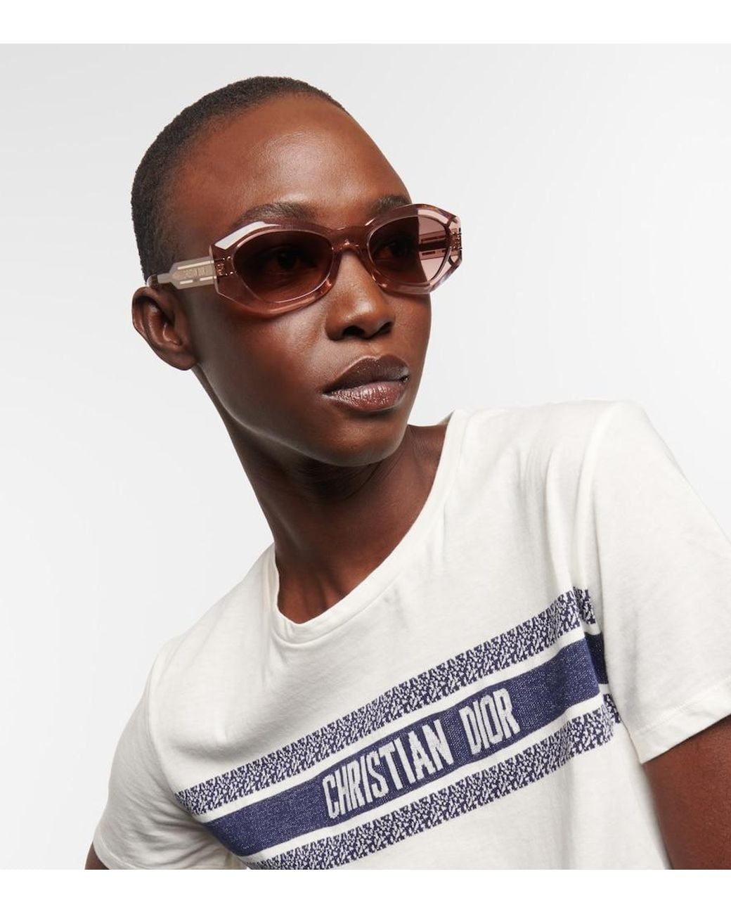 Dior Pink Diorsignature B1U Oval Sunglasses