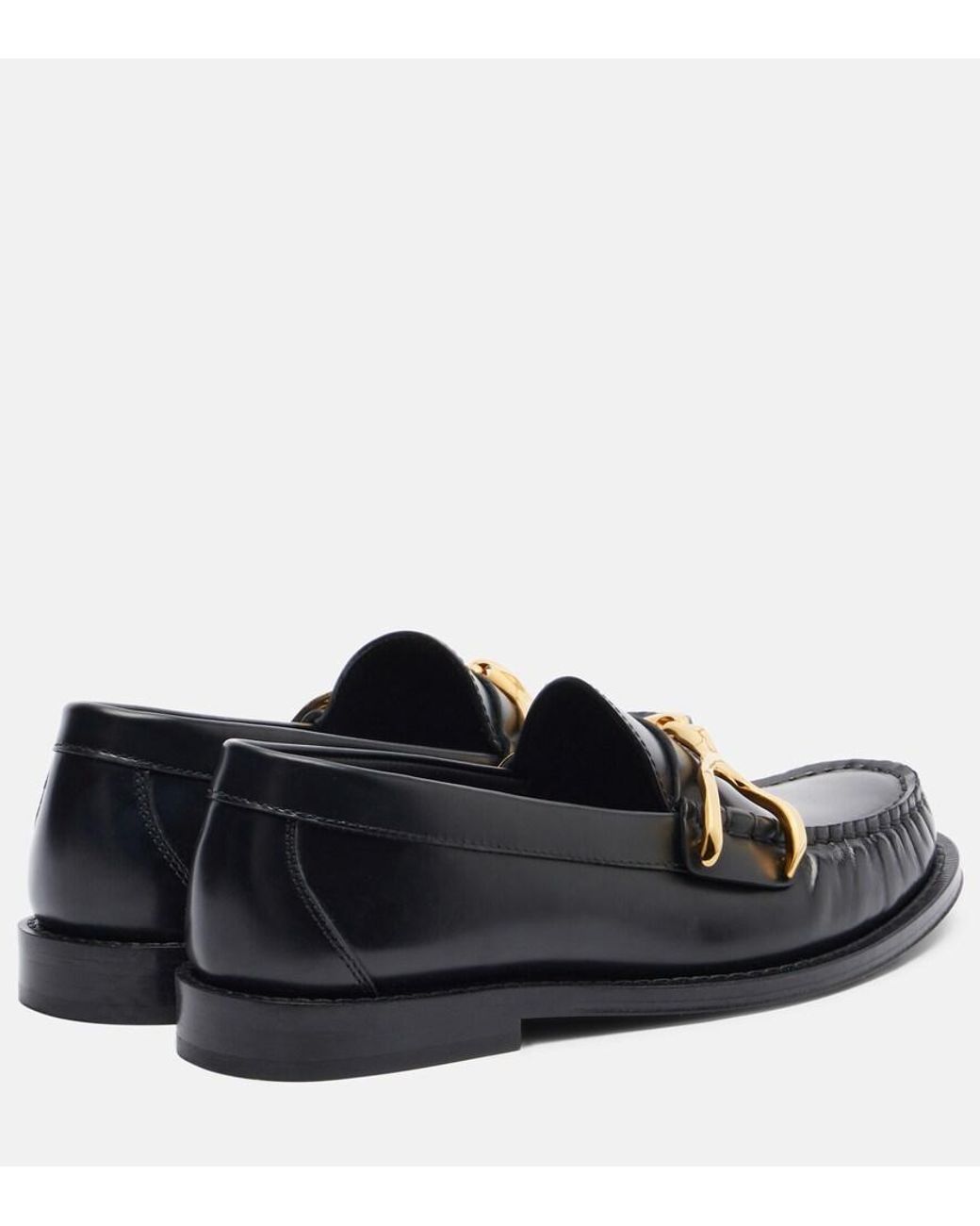 McQueen Black Wishbone Leather Loafers