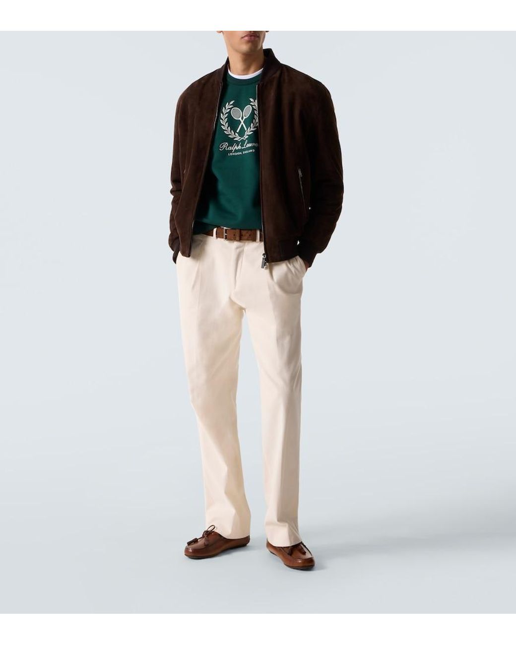 Ralph Lauren Green Logo Cotton And Cashmere Sweatshirt for men