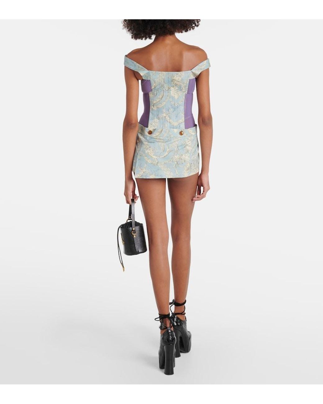 Vivienne Westwood Blue Foam Corset Cotton Miniskirt