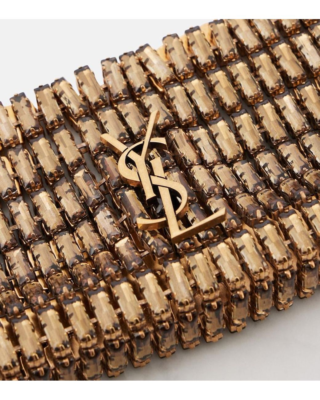 Saint Laurent Metallic Evening Mini Embroidered Shoulder Bag