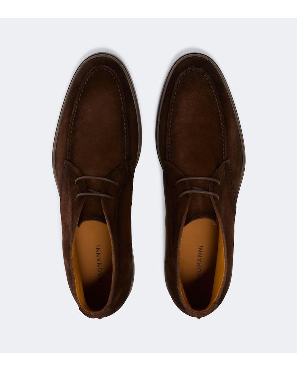 Magnanni Shoes Brown Lello Suede Desert Boots for men