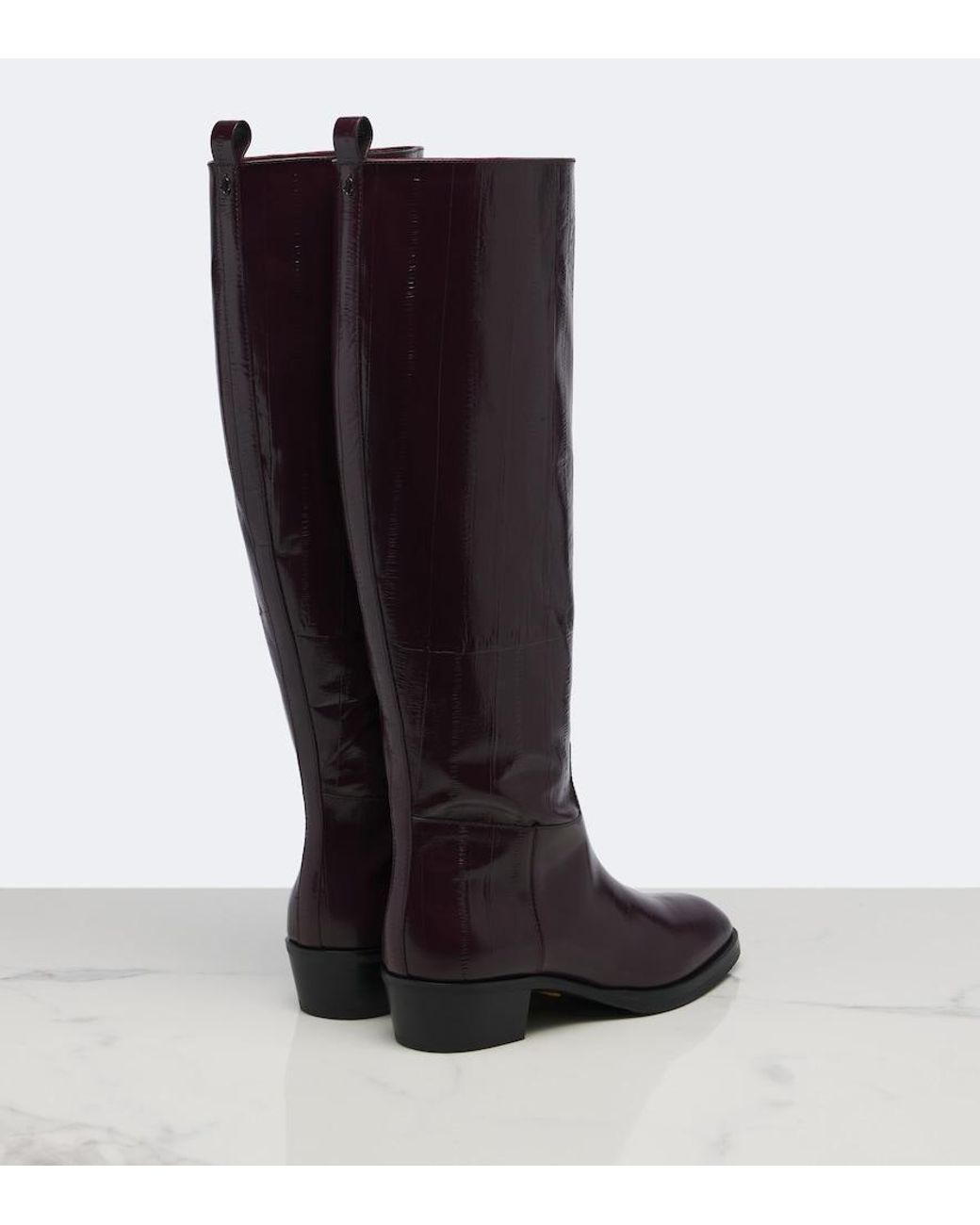 Jimmy Choo Blue Mave Leather Knee-High Boots