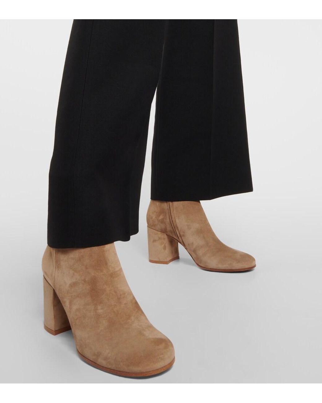 Gianvito Rossi Brown Joelle Suede Ankle Boots