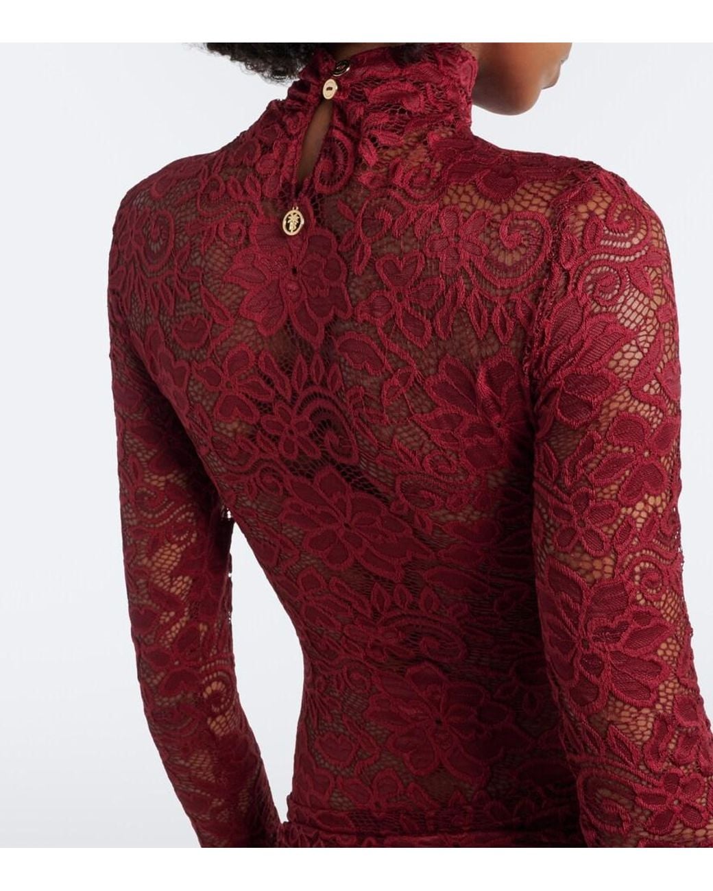 Bananhot Red Francisca Guipure Lace Gown