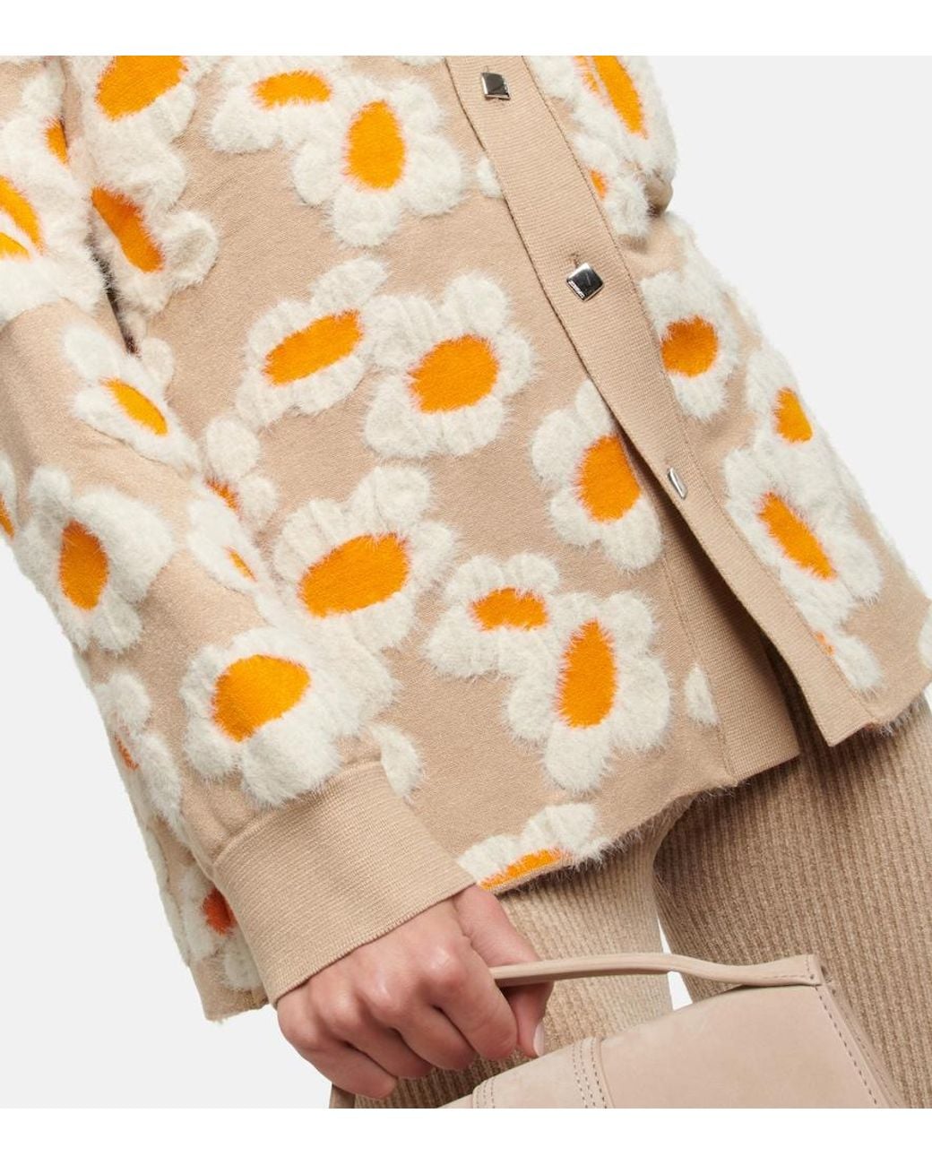 Jacquemus Orange La Chemise Neve Floral Cardigan